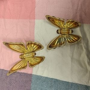 Vintage Brass Butterflies Wall Decor